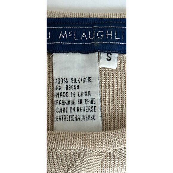 J McLaughlin 100% Silk Beige Twinset With Floral Embroidery & Keyhole Detail - Picture 13 of 13